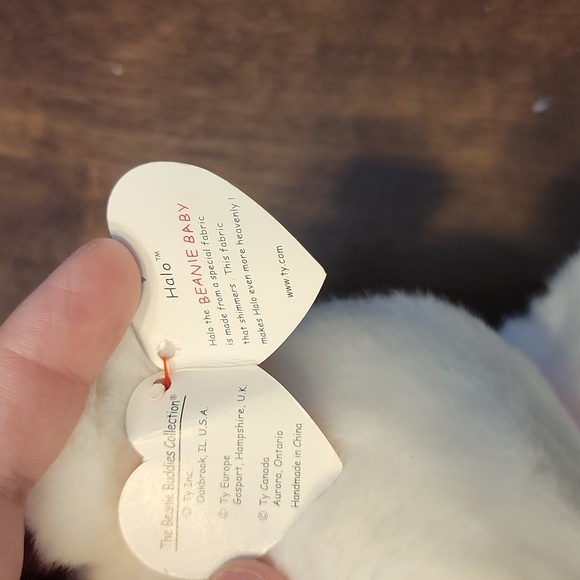 TY ORIGINAL BEANIE BUDDY 1999 Stuffed Plush Pink Wings HALO The Angel Bear W/Tag - Picture 5 of 5